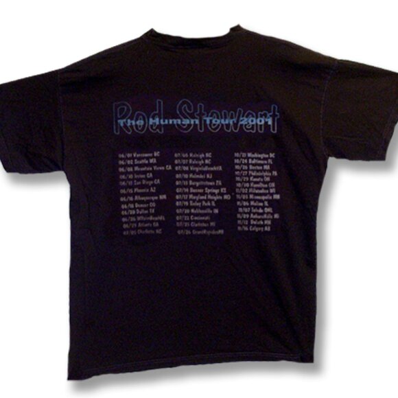 ROD STEWART - VINTAGE 2001 "HUMAN TOUR" CONCERT TOUR T-SHIRT / SZ. L - Picture 2 of 2
